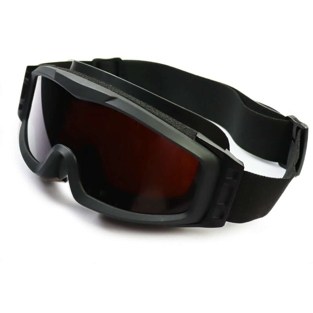 Laser Protective Ballistic Goggles with black frame and adjustable strap for tactical use.